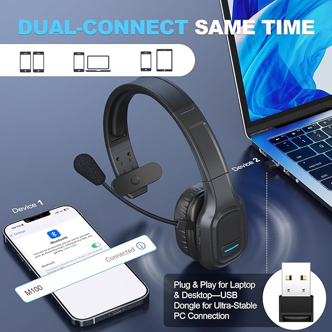Auriculares Bluetooth con Micrófono y Dongle USB para Conductores miniatura 3