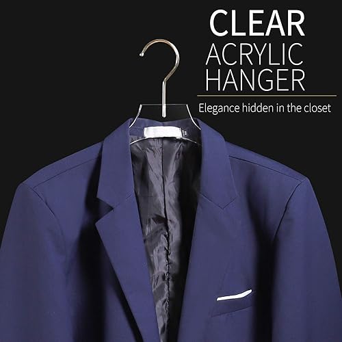 Miniatura 4 de Perchas acrílicas transparentes y doradas, perchas de acrílico transparente de alta calidad para ropa estándar
