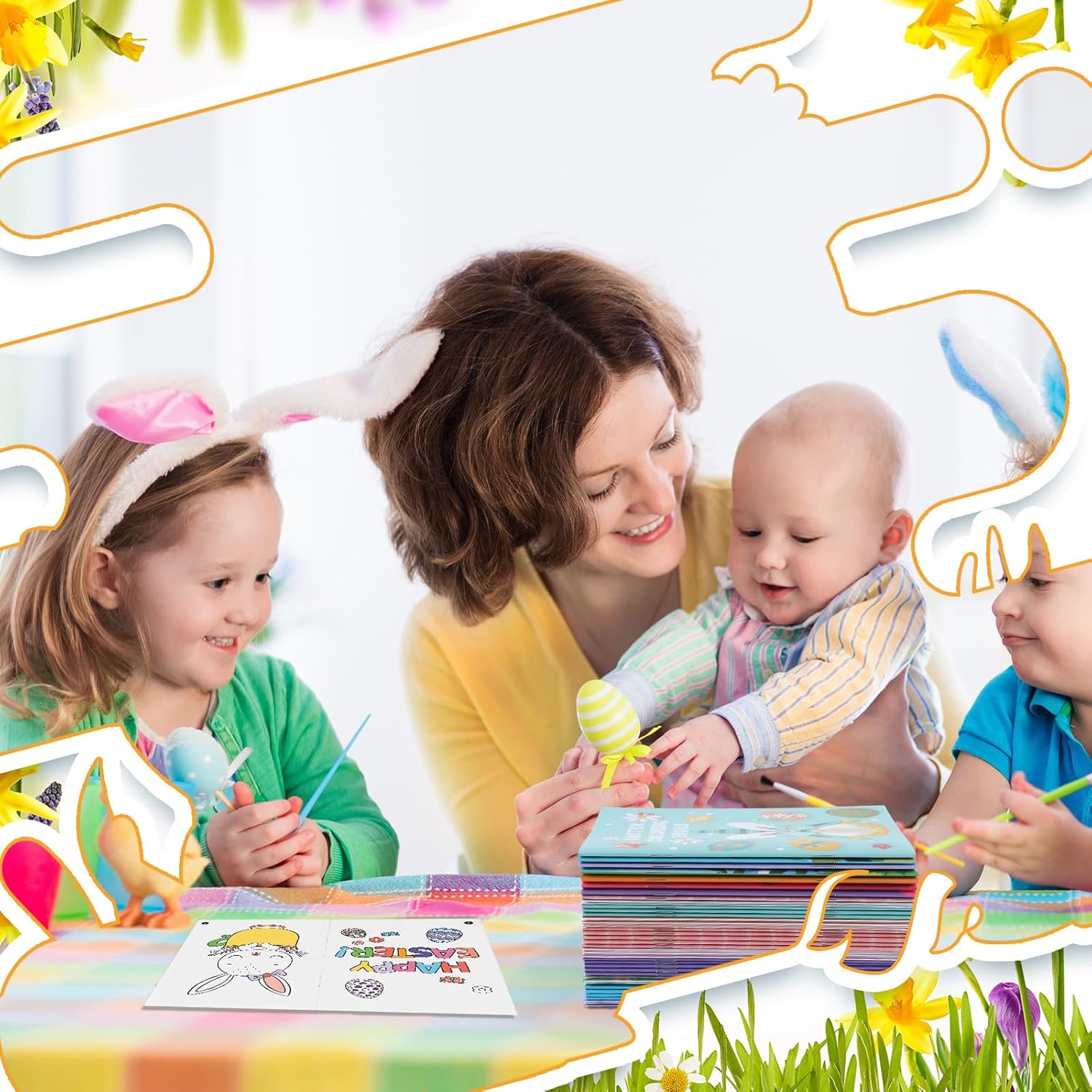 Sinmoe 48 Pcs Mini Easter Coloring Books Bulk Happy Easter Activity Books for Basket Supplies Stuffers Coloring Gifts for Activity Decorations Multi-Item Party Favor Packs