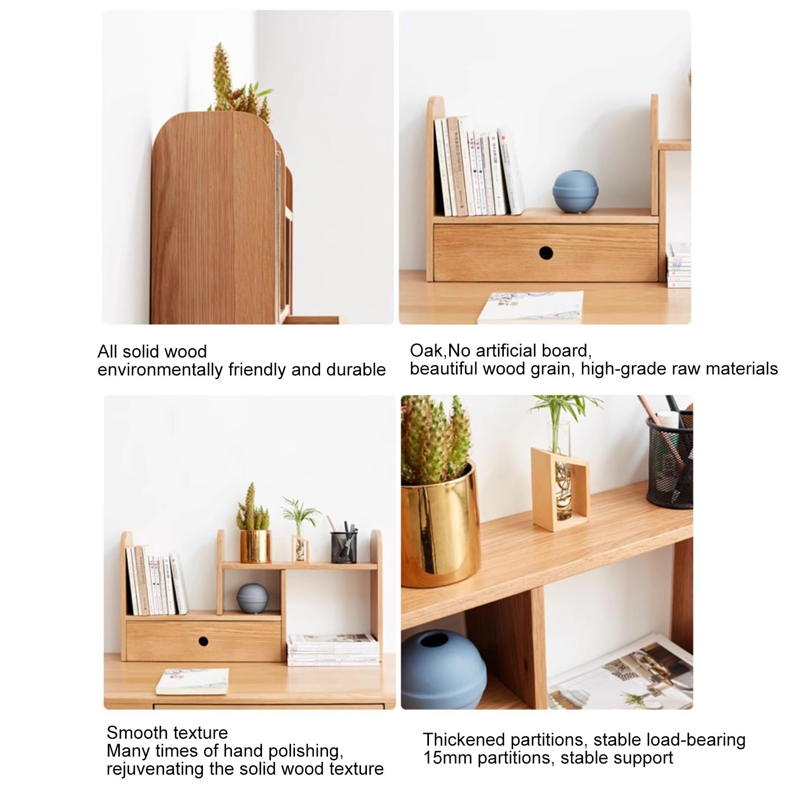 Mensola da scrivania, organizer retrattile da scrivania per monitor del computer, espositore a 2 livelli, scaffale multiuso in legno per casa, ufficio, dormitorio