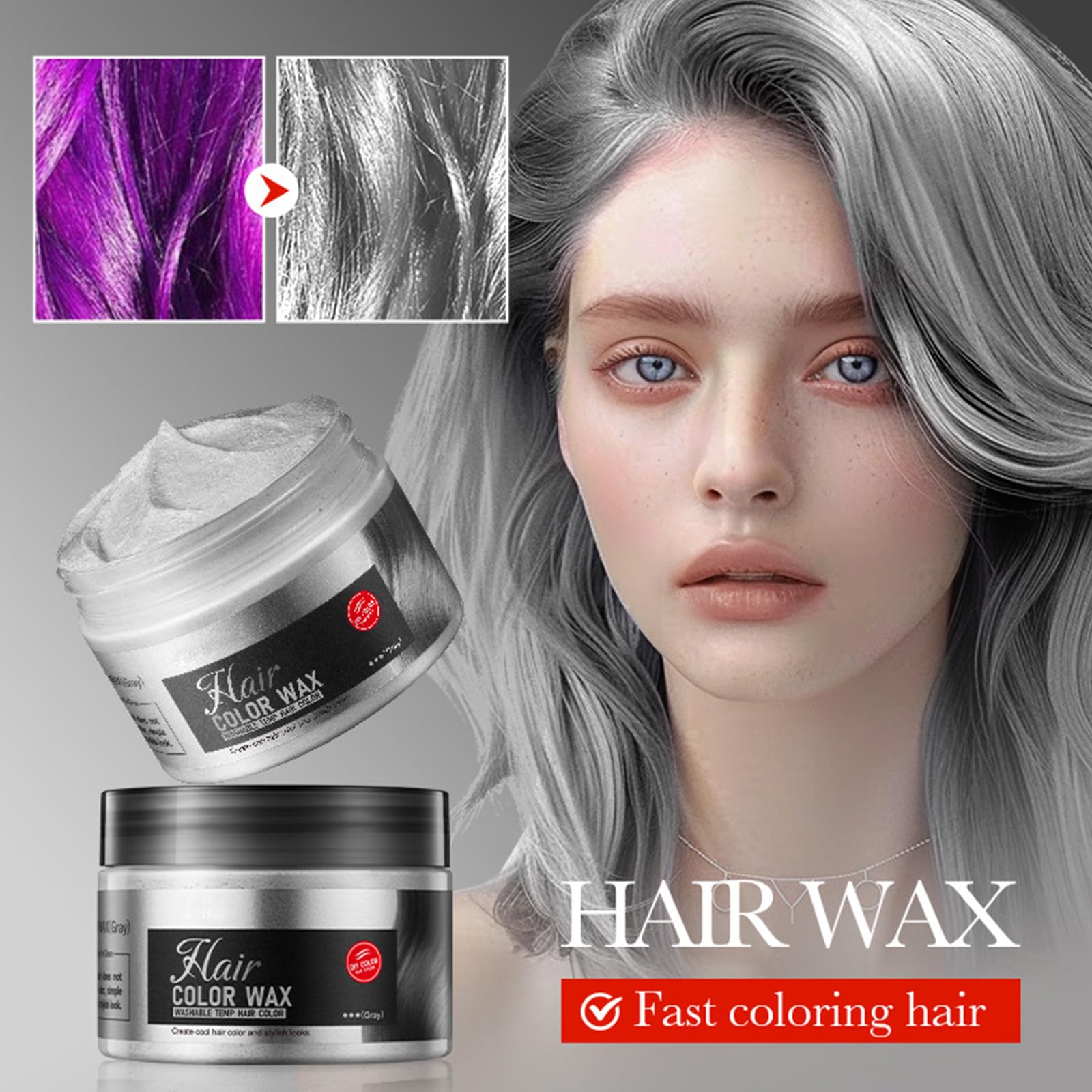 Cera Blanca+Gel fijador, Sujeción Fuerte para el Cabello de Hombres, Strong Hair Wax, Pomada para Peinados con Textura Natural, Suaviza y Elimina los Enredos, Apto para Todo Tipo de Cabellos