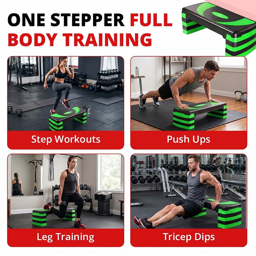 Aerobic-Stepper mit 5 verstellbaren Stufen (10/15/20/25/30 cm) Cardio-Gewichte Yoga-Übungs-Workout-Stepboard Rutschfestes Home-Gym-Routine-Fitness-Training