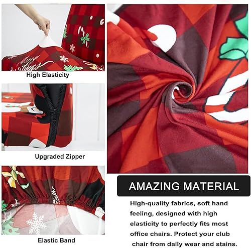 Miniatura 9 de Fundas para silla de oficina de Navidad, funda protectora universal elástica para silla de jefe de respaldo alto moderno y sencillo (XMAS05, M)