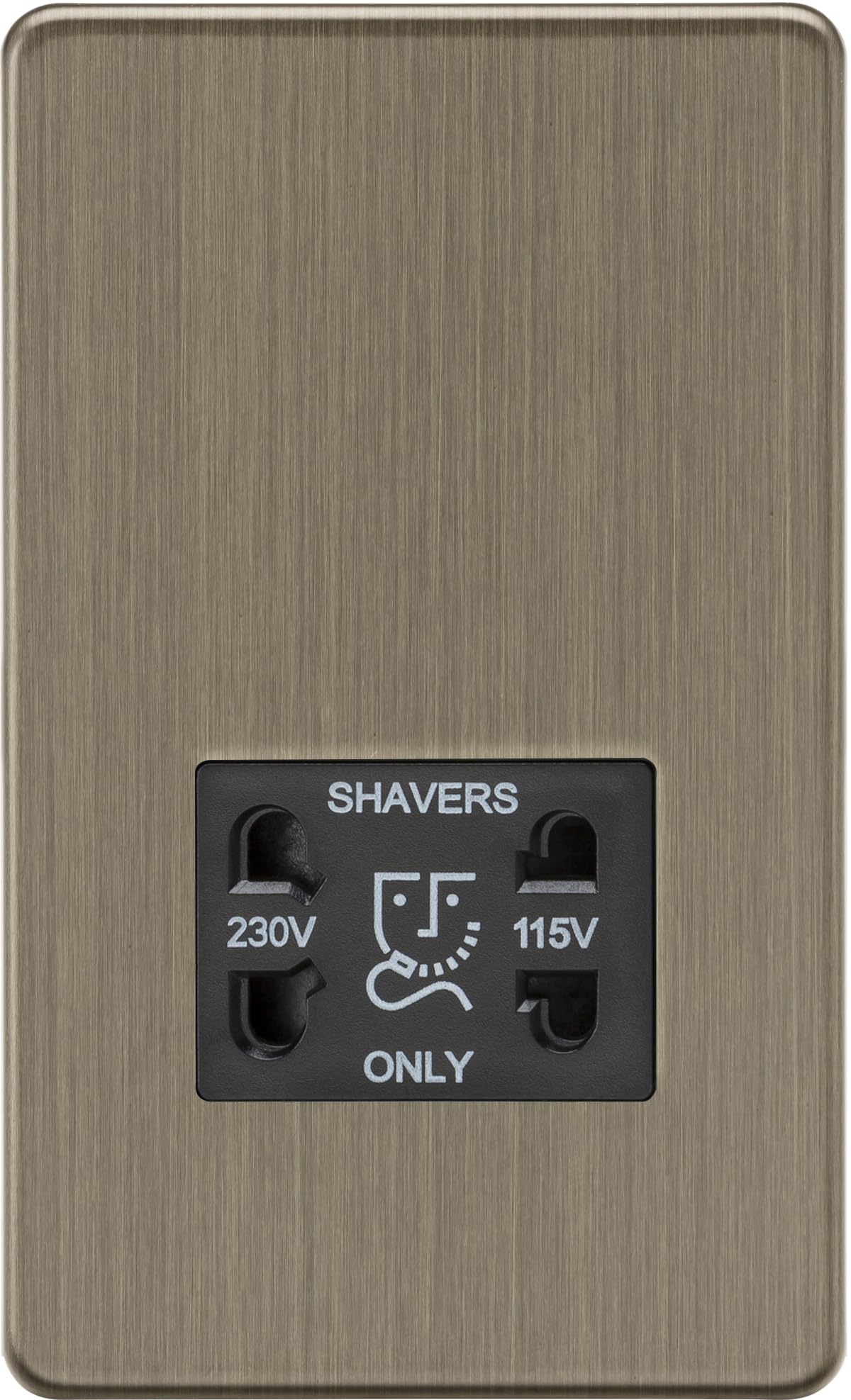 Knightsbridge 115V/230V Dual Voltage Shaver Socket - Antique Brass