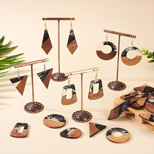 Vista 228 de Colgante de madera de resina, Resina, No es una piedra preciosa 0negro