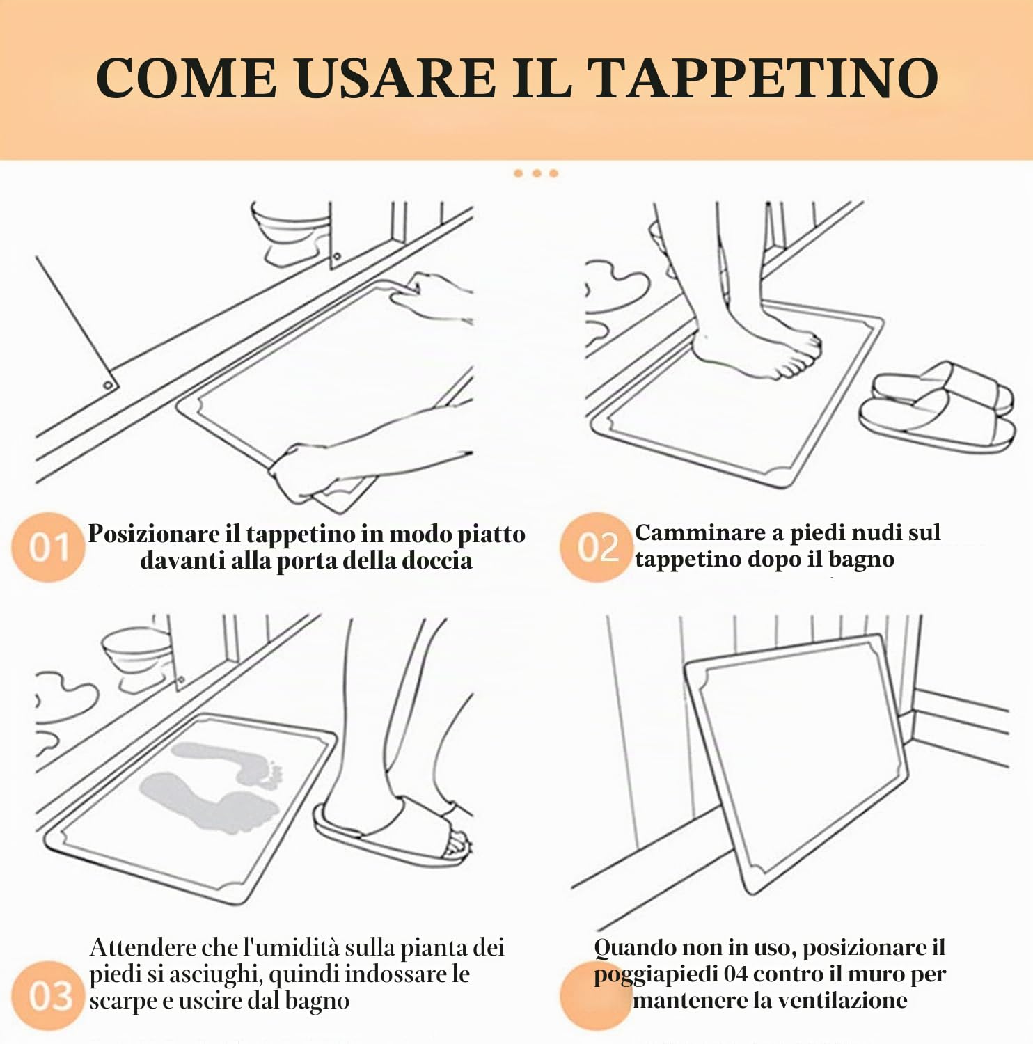 Tappetino da Bagno in Pietra – Set di 2 Pezzi Tappetino Doccia Super Assorbente in Terra di Diatomee, Tappetino da Vasca Antiscivolo ad Asciugatura Rapida (Grigio Scuro*2)