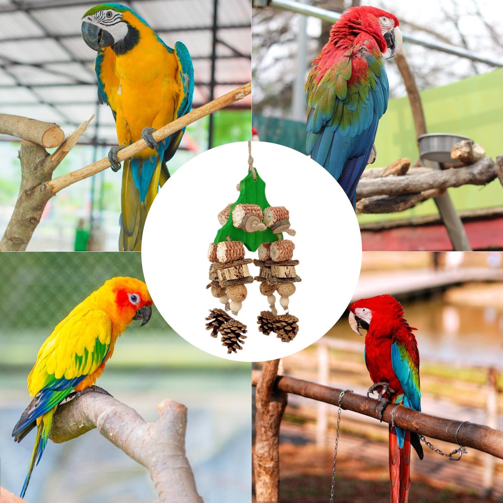 Holz-Futtersuchspielzeug Für Kleine Vögel – Interaktives Sittich-Spielzeug Für Den Käfig