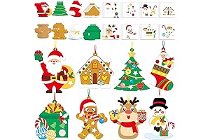 Qyeahkj 64 Sets Christmas Card Making Kit - Bulk Arts and Crafts DIY Holiday Ornaments