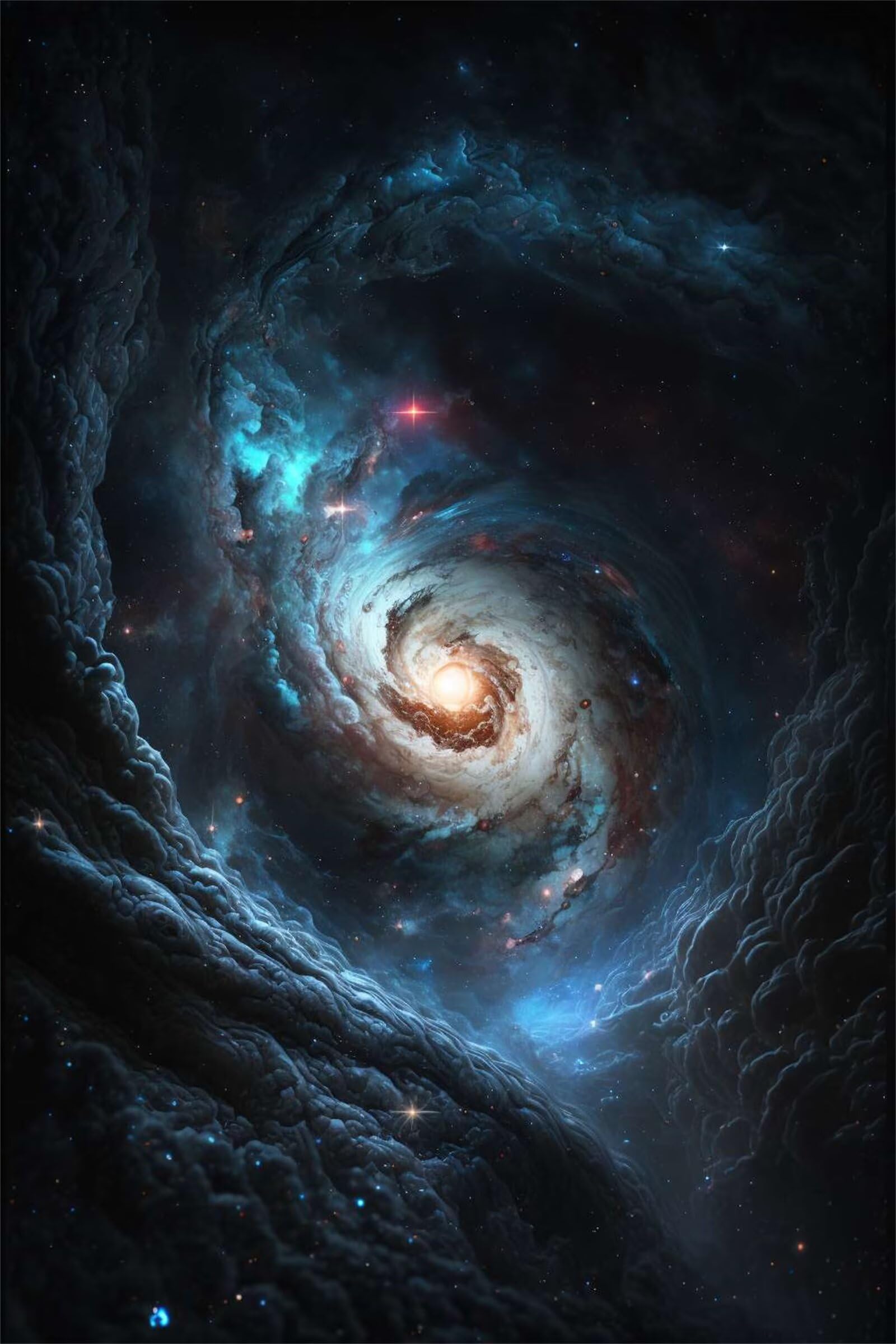 Puzzle dla dorosłych, 700 elementów, Blue Nebula Swirl Artwork Puzzle 52 x 38 cm, kolorowe puzzle "zrób to sam" do dekoracji domu, rodzinne puzzle dla początkujących i dzieci