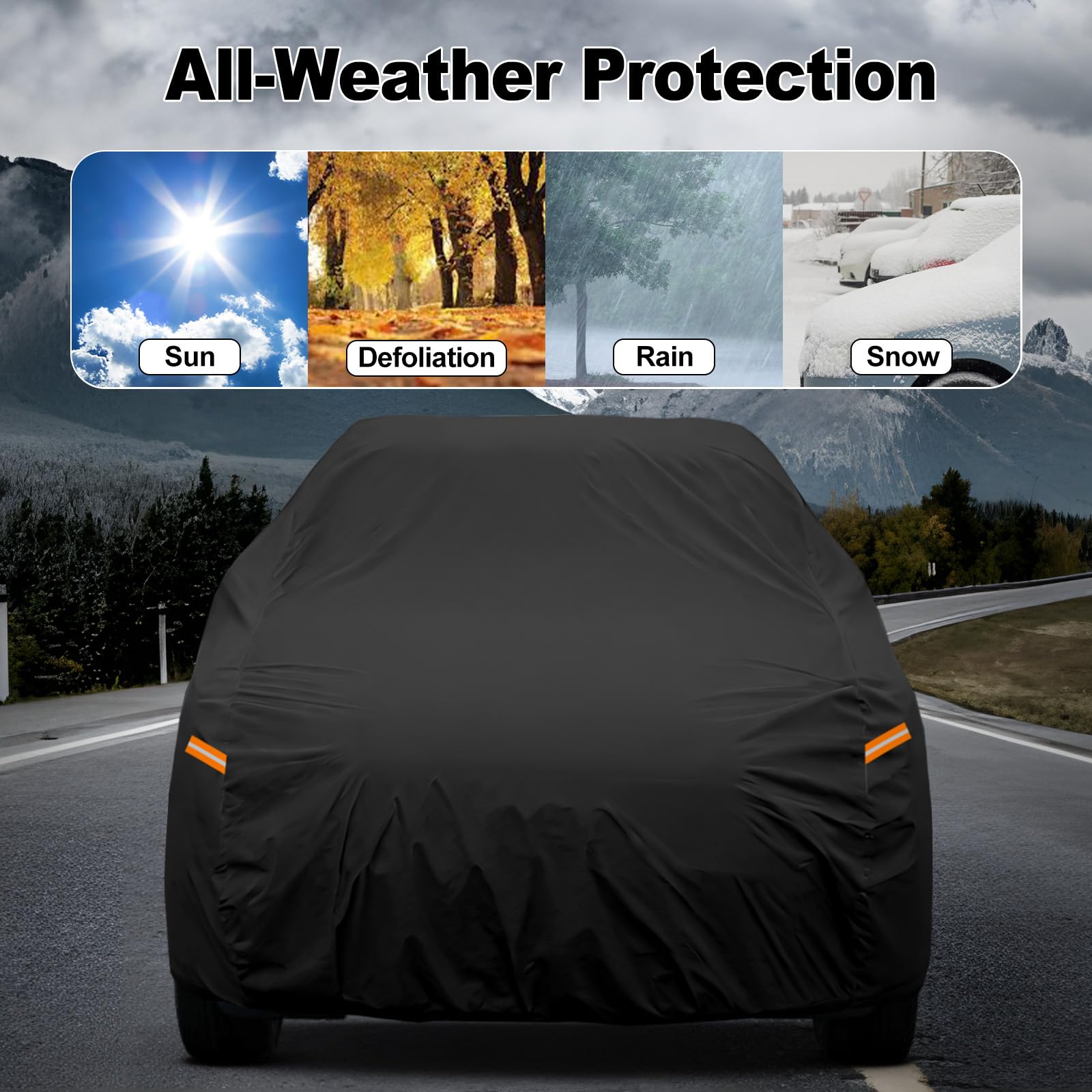 Funda de coche impermeable para Dacia Bigster/Renault Boreal 2024-2025, cubierta completa para coche, lona para invierno, verano, todo tipo de climas, cubierta con cremallera, con cierre de puerta