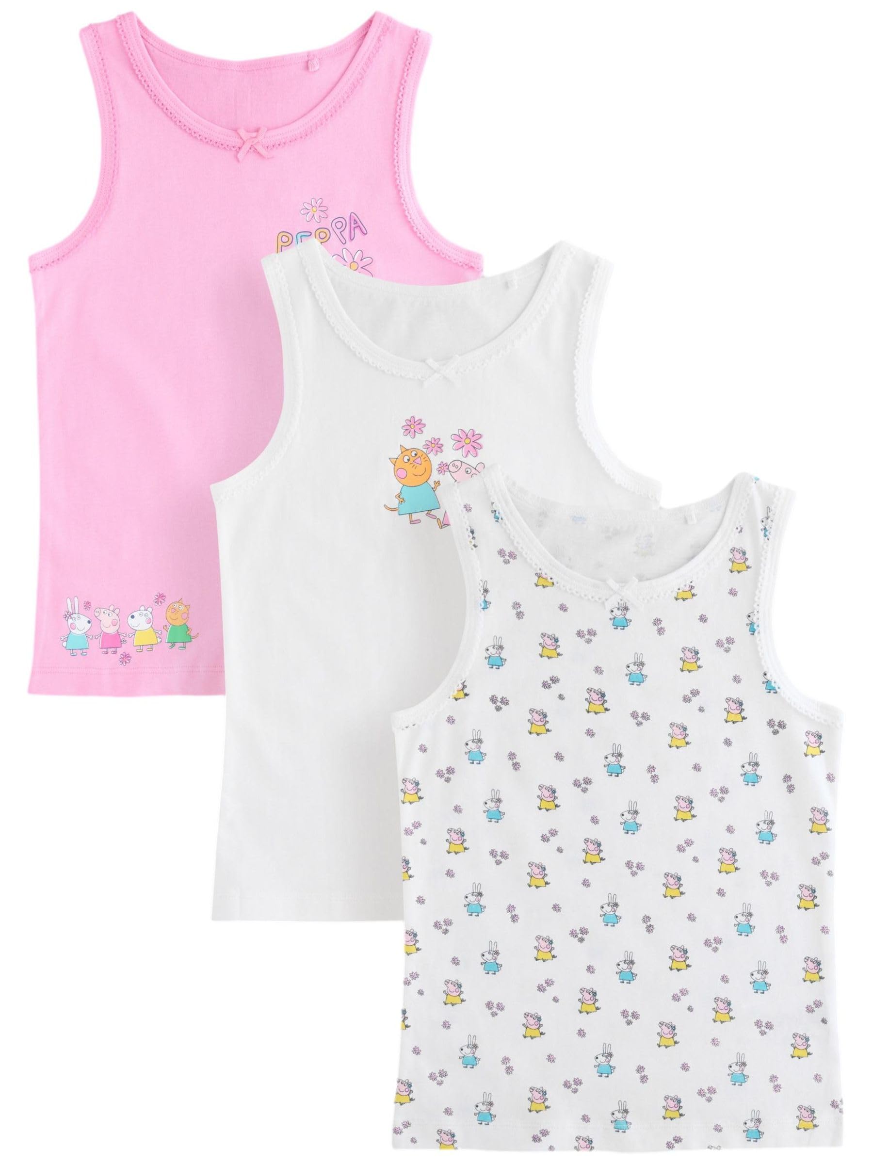 NEXT Ragazza Confezione da 3 Canotte Classiche con Peppa Pig