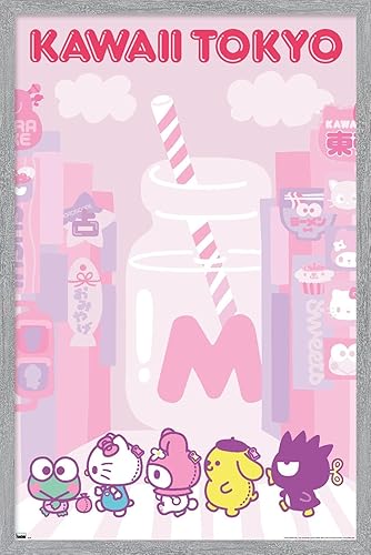 Miniatura 15 de Trends International Hello Kitty and Friends - Póster de pared Kawaii Tokyo, 22.37 x 34.00 pulgadas, versión enmarcada en blanco