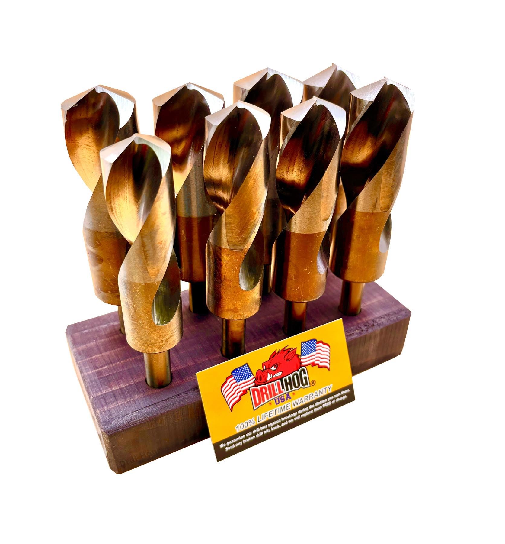 Drill Hog 8 Pc Jumbo Cobalt M42 Silver & Deming Drill Bit Set