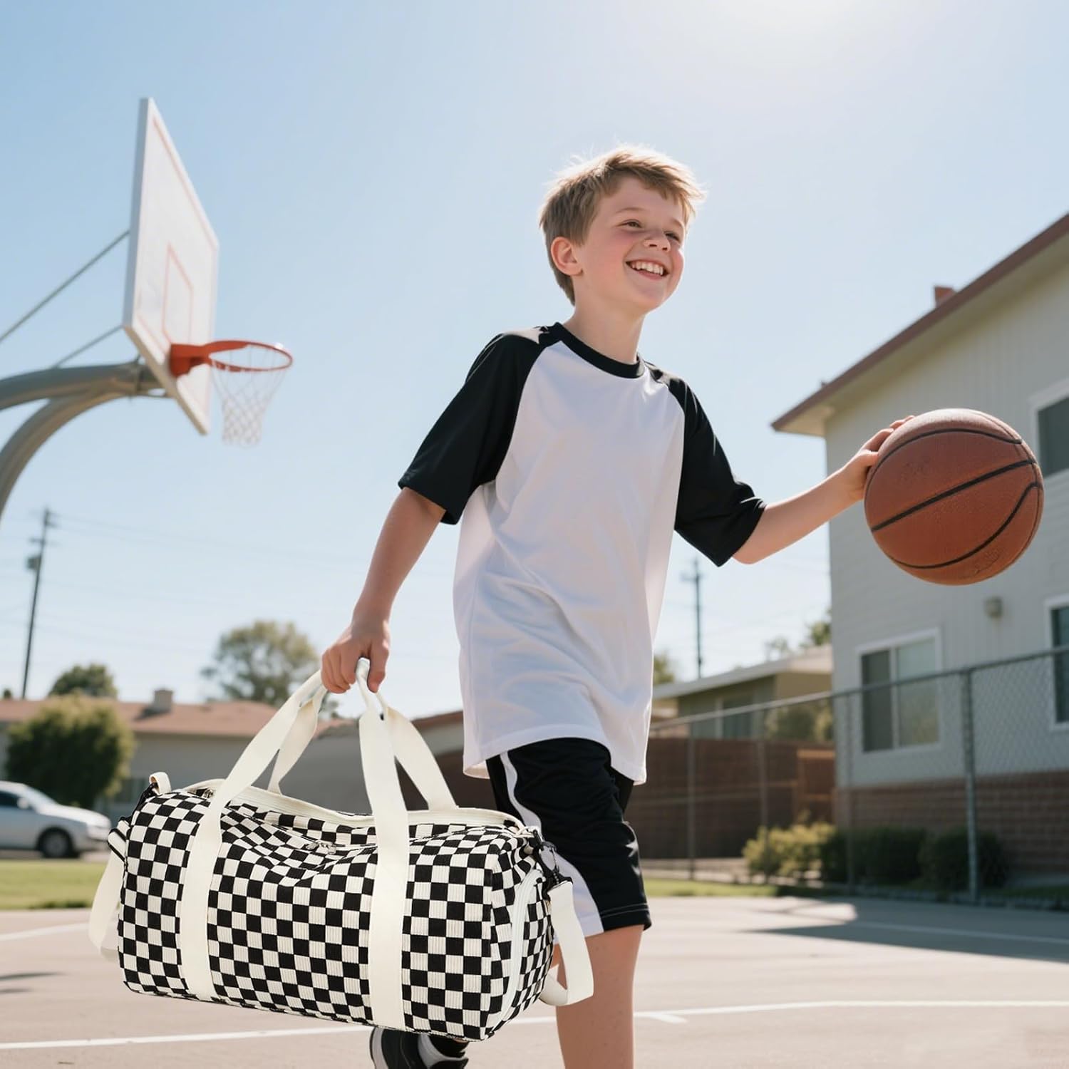 BLUBOON Duffle Bag Girls Kids Cute Gym Bag with Shoes Compartment & Wet Separation Waterproof Sports Overnight Travel Bag - Image 6