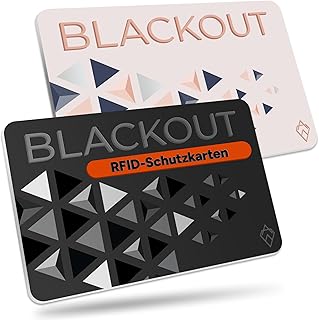 Blackout – Ultradünne RFID Blocker Karte (2 Stück) – Die Einzige Lösung für den Kontaktlosen Kreditkarten Schutz – Die Ultimativer Geldbeutel Schutzkarte (Schwarz & Blush Edition - 2er)