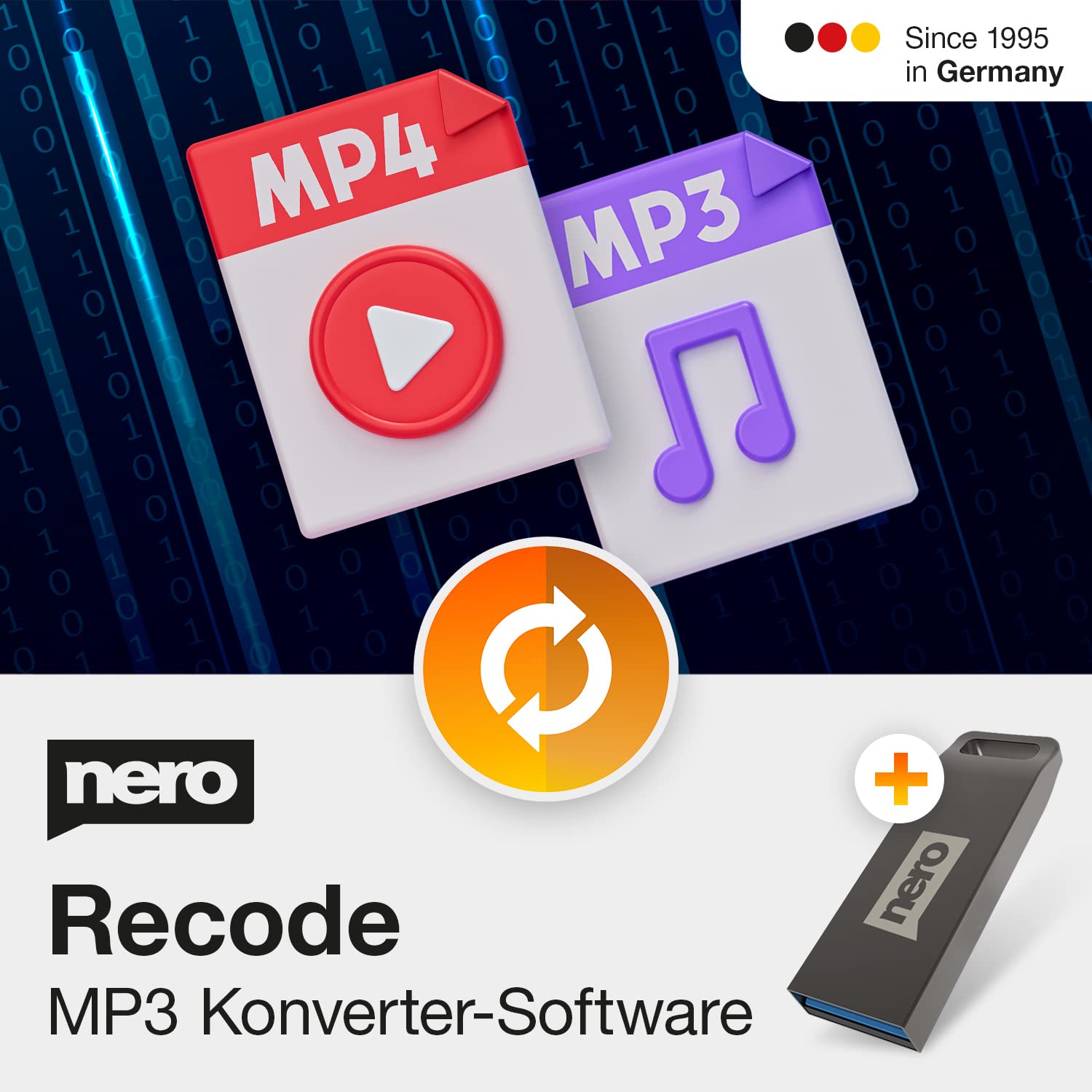 Nero Recode auf USB-Stick | MP3 & MP4 Converter Software | Audio & Video in MP3, WAV, FLAC, MP4, AVI, MOV umwandeln | DVD rippen & Dateien komprimieren | Unlimitierte Lizenz | 1 PC | Windows 11/10/8/7