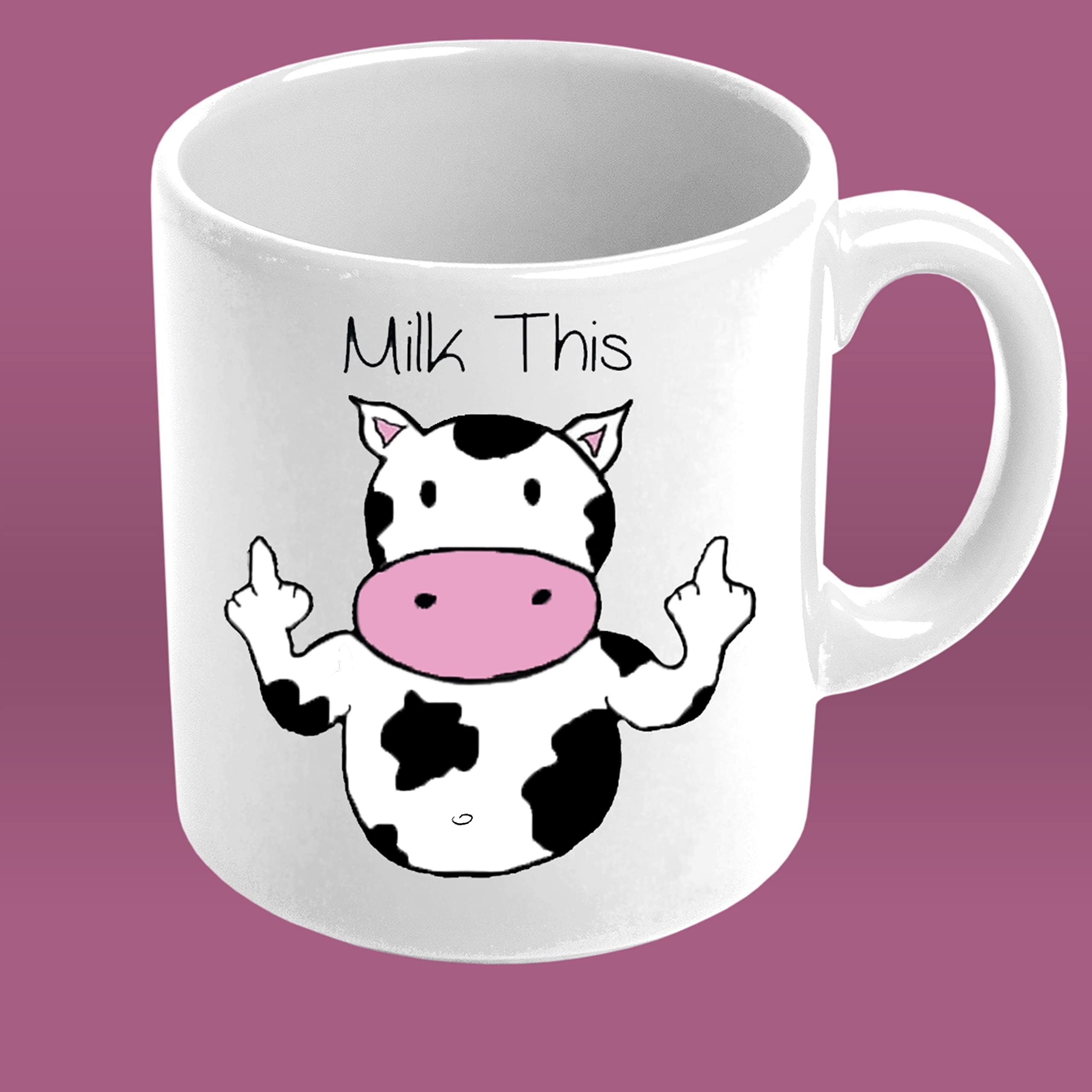 Novelty Cute Cows Mug – Black Spot Cow Ceramic Coffee Mug | Just Freaking Love Cows | Cow Print Mug Gift for Women “Milk This” 11 oz