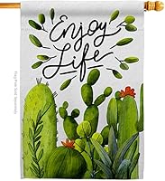 Vista 1 de Breeze Decor Cactus Life House Bandera Regional Suroeste Desierto País Suculenta Decoración de Área Particular Banner Pequeño Jardín Patio Regalo