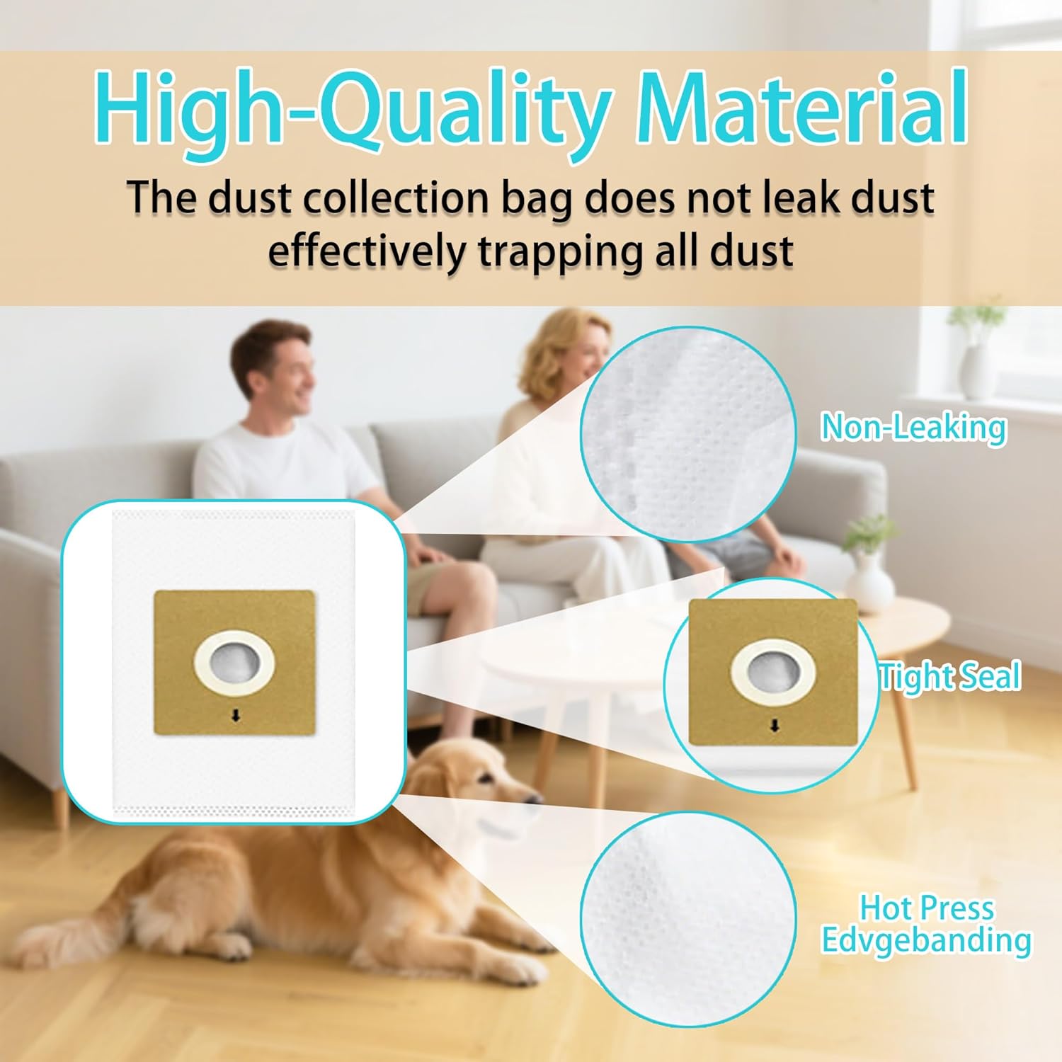 12 Pack Replacement Disposable HEPA Dust Bags Compatible with Prolux Tritan Bagged Canister Vacuum Cleaner Bags