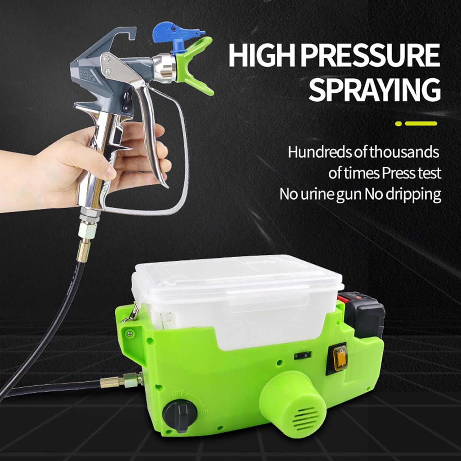 Pulverizador de pintura sin aire inalámbrico de alta presión, mochila de 1.7 L pistola de pulverización eléctrica para pintar paredes sin esfuerzo y mejoras del hogar