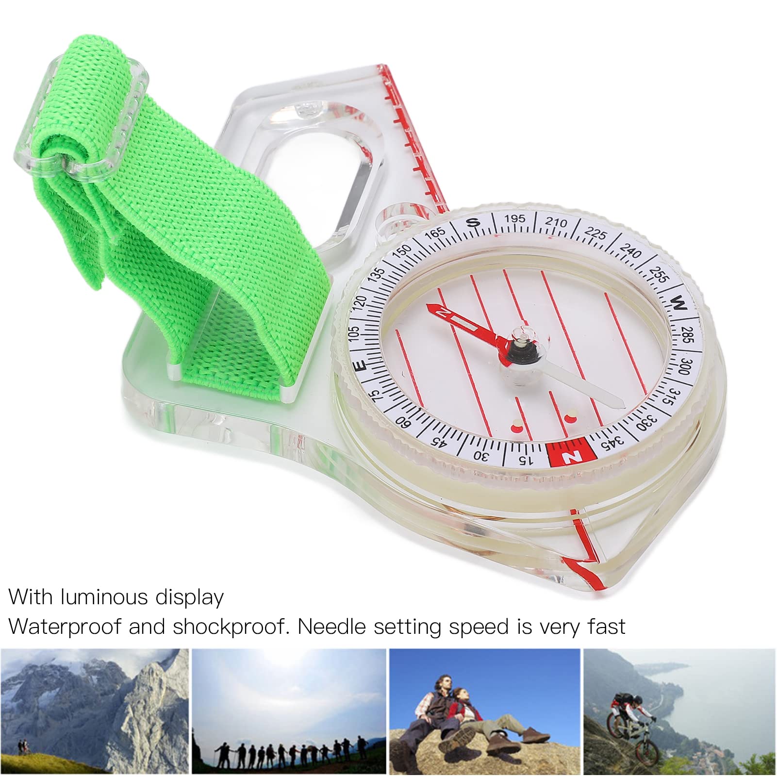 Boussole D'Orientation Pouce Imperméable - Acrylique Lumineuse Pour Course, Randonnée, Survie