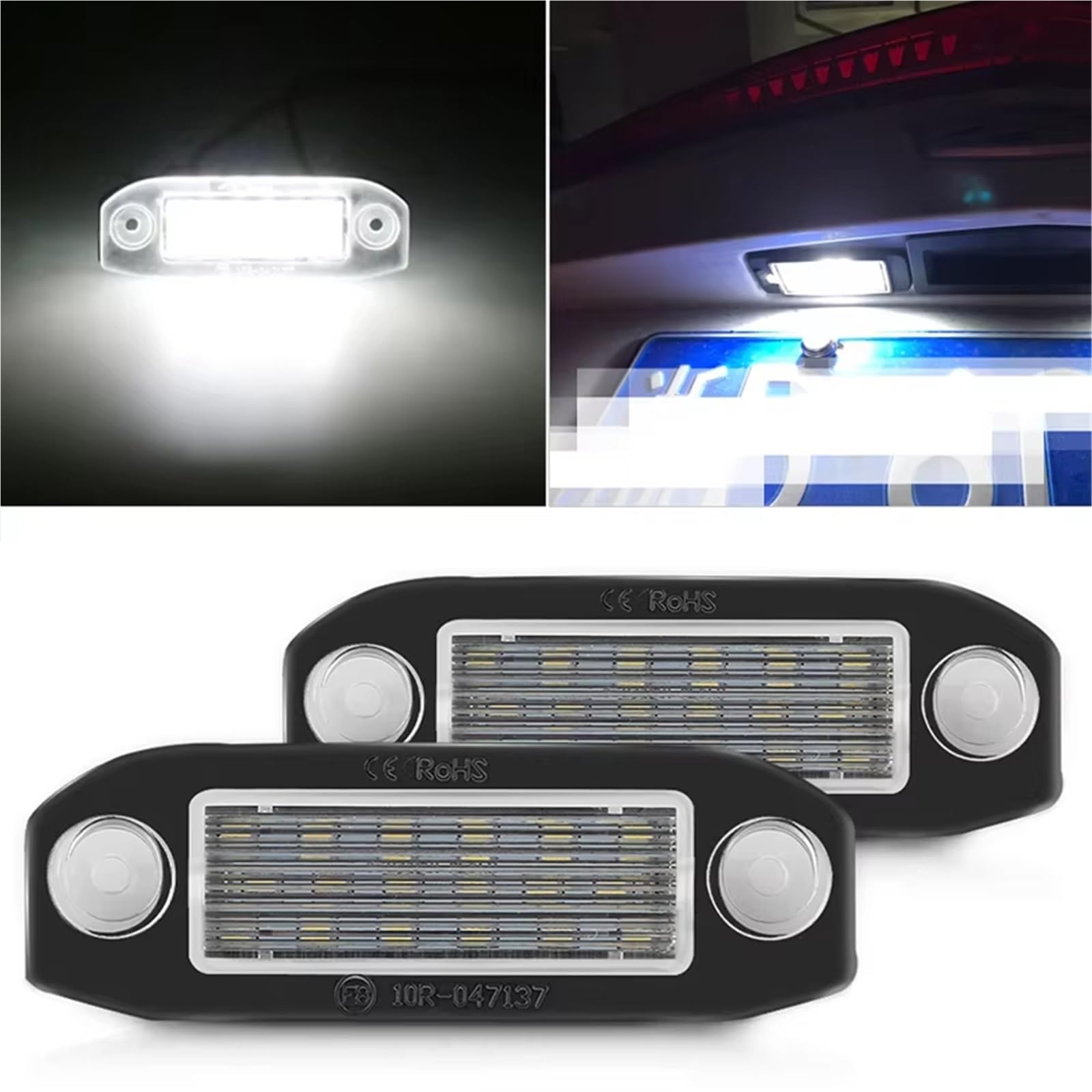 Luces Traseras Matrícula 2 Luces LED para Matrícula De Coche De 12 V para Volvo para V50 para V60 para V70 para C30 para C70 Luz Placa Auto
