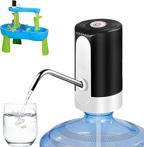 Bomba de mesa de agua, bomba de agua eléctrica de portabilidad con cable de datos USB, bomba automática de botella de agua potable negra para