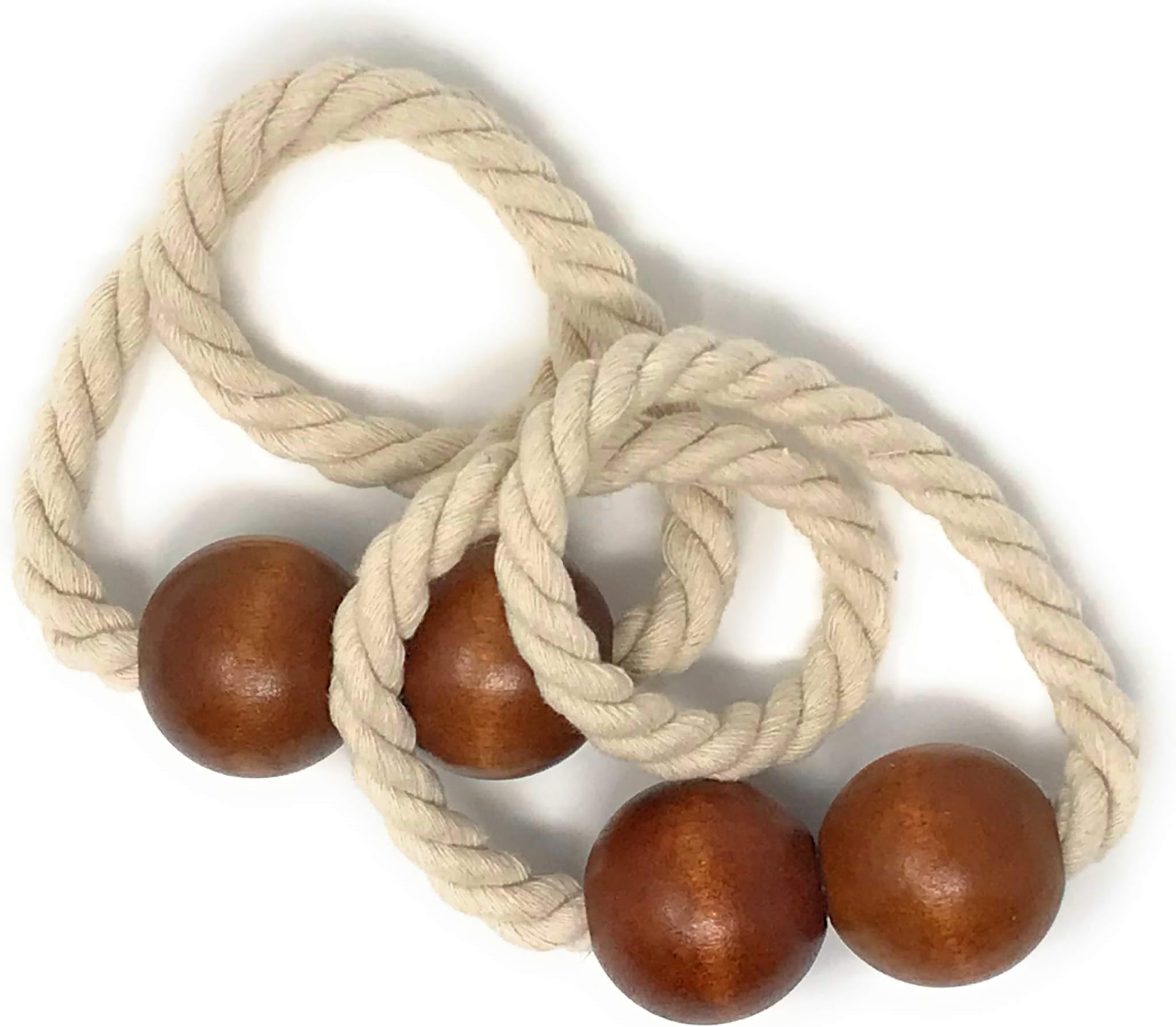 2 Pcs Brown Wooden Curtain Tiebacks, Magnetic Tiebacks for Curtains, Curtain Holders for Drapes