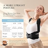 Vista 5 de DARLIS Corrector de postura para mujeres y hombres, soporte ajustable y transpirable para la parte superior de la espalda, corrector de postura
