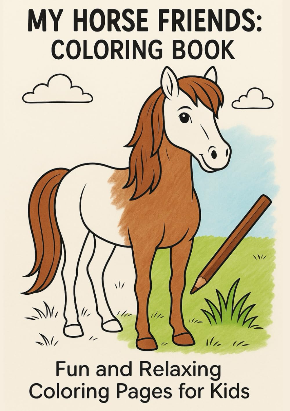 My Horse Friends: A Fun & Relaxing Coloring Book for Kids Who Love Horses: Cute and Simple Horse-Themed Coloring Pages for Children