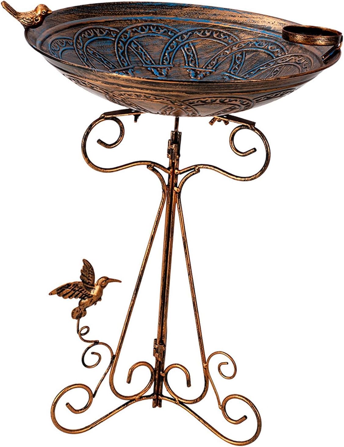Bath Feeder Water Bowl Multifunctional for Nature Lovers Sturdy Vintage Design 32x47.5cm Weighted Tripod Base