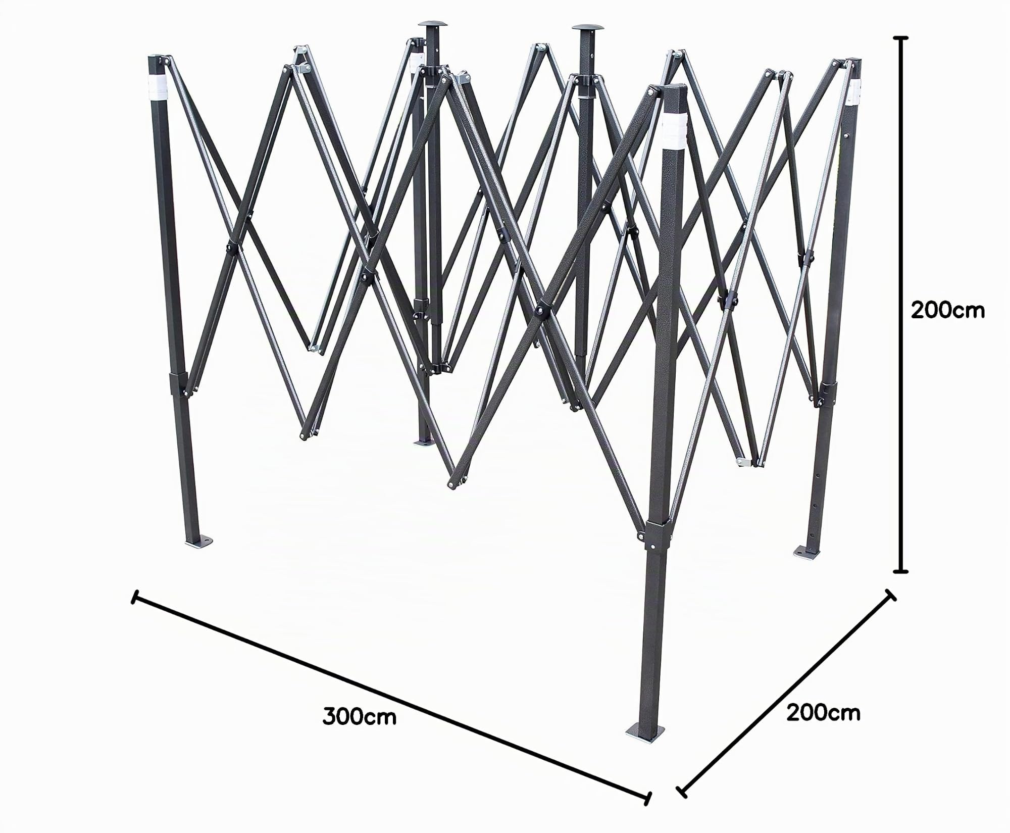 All Seasons Gazebos 3x2m vollständig wasserdichtes Faltpavillon - Schwarz