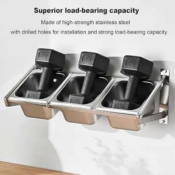 Stainless Steel Seasoning & Spice Box with Lid & Spoon, Wall-Mounted Space-Saving, Removable Cleaning, for Catering Kitchen, Gastronorm Containers, Pizza Accessories(6 Grids)