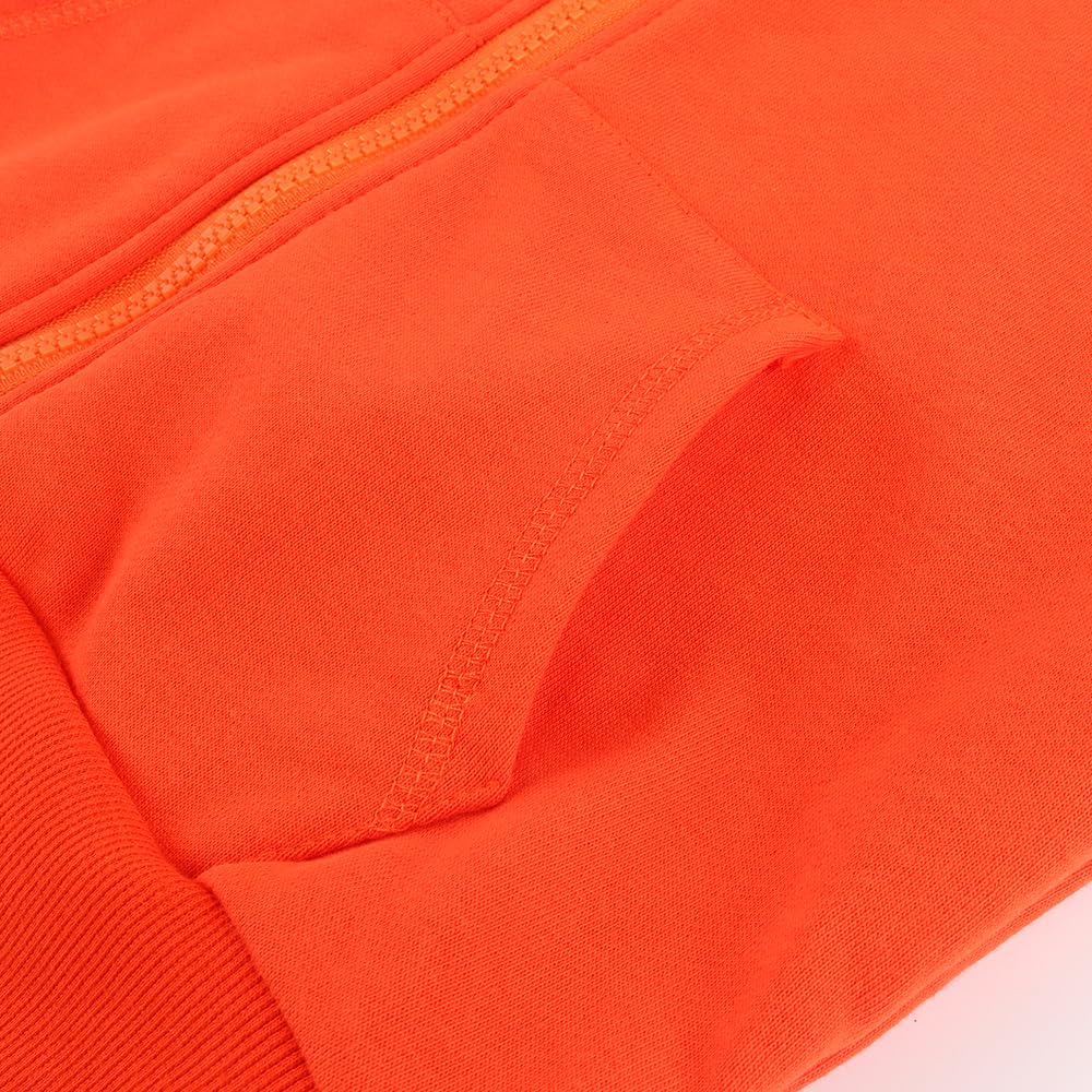 Spring&Gege Sudaderas clásicas para jóvenes con capucha y cremallera completa para niños (3-12 años) - naranja - 11-12 años