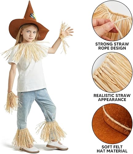 Miniatura 4 de Spooktacular Creations El juego de disfraz de espantapájaros de Halloween incluye sombrero de espantapájaros y falda de espantapájaros para niños,