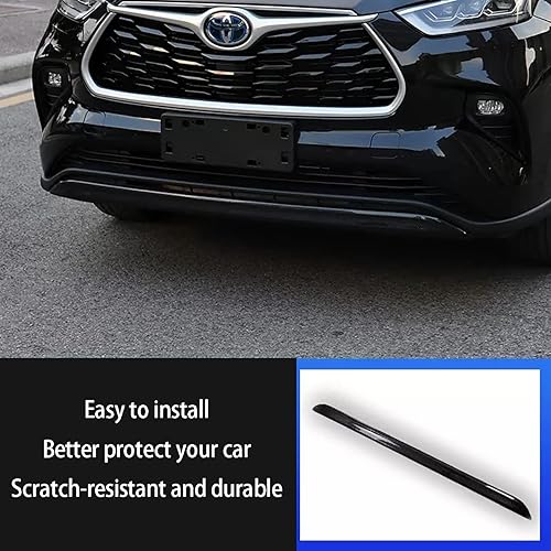 Miniatura 8 de Accesorios de coche para Toyota Highlander configuración media-alta 2020 2021 2022 2023 2024 2025 Protector de parachoques delantero (negro), ABS 1