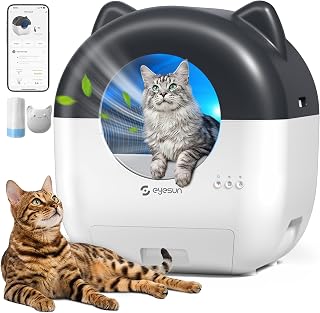 EYESUN 76L Self-Cleaning Litter Box: App Control, Ultra-Quiet, Safe for Multi-Cat Homes w/ Odor Control