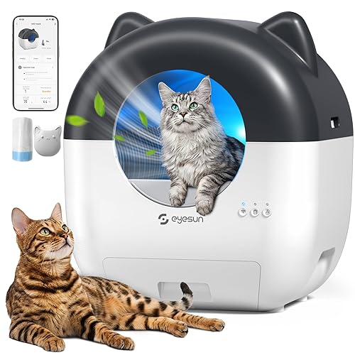Self Cleaning Litter Box,76L Automatic Cat Litter Box Self Cleaning