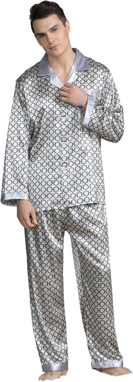 Set pigiama uomo in raso con profili a contrasto | SHEIN ALIA