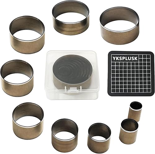 YKSPLUSK Juego de 9 herramientas de corte de agujero de cuero, 3 tamaños de cortadores de corazón+cortadores de estrellas+cortadores de gotas de