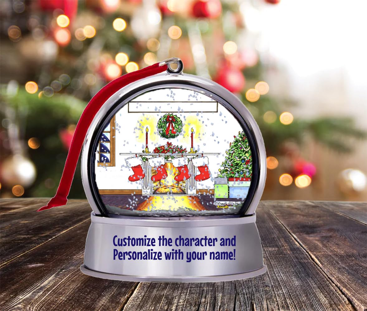 Personalized Friendly Folks Christmas Stocking - 4 Snow Globe Magnet - Great Gift!