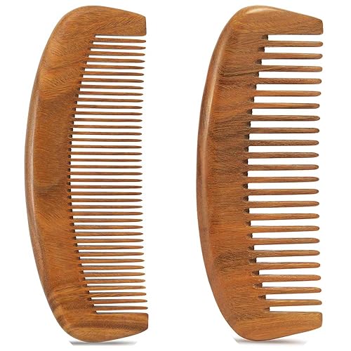 Peine de madera para mujer, peine desenredante, peine de sándalo verde para hombres y mujeres