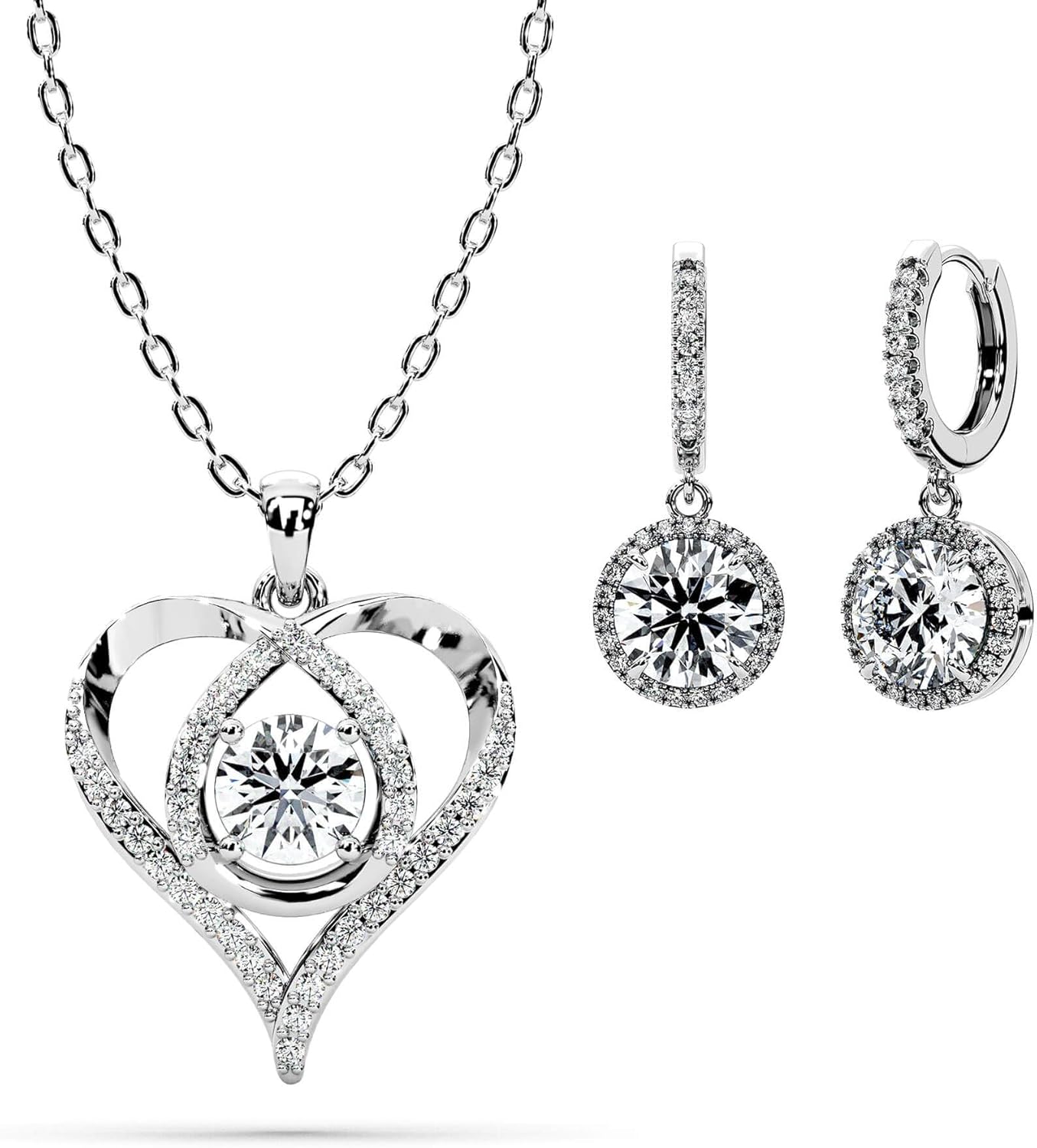 SIGALIT Infinity Heart Moissanite Necklace Halo Drop