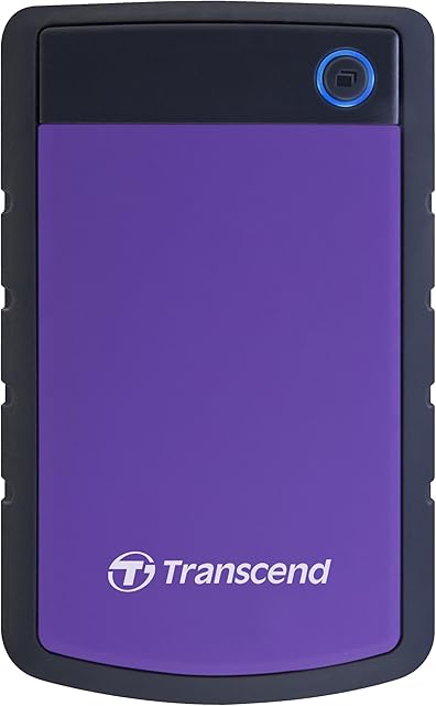 Transcend 4 TB Rugged Portable Hard Drive - Shock Resistant USB 3.1 Gen 1 StoreJet Purple - TS4TSJ25H3P