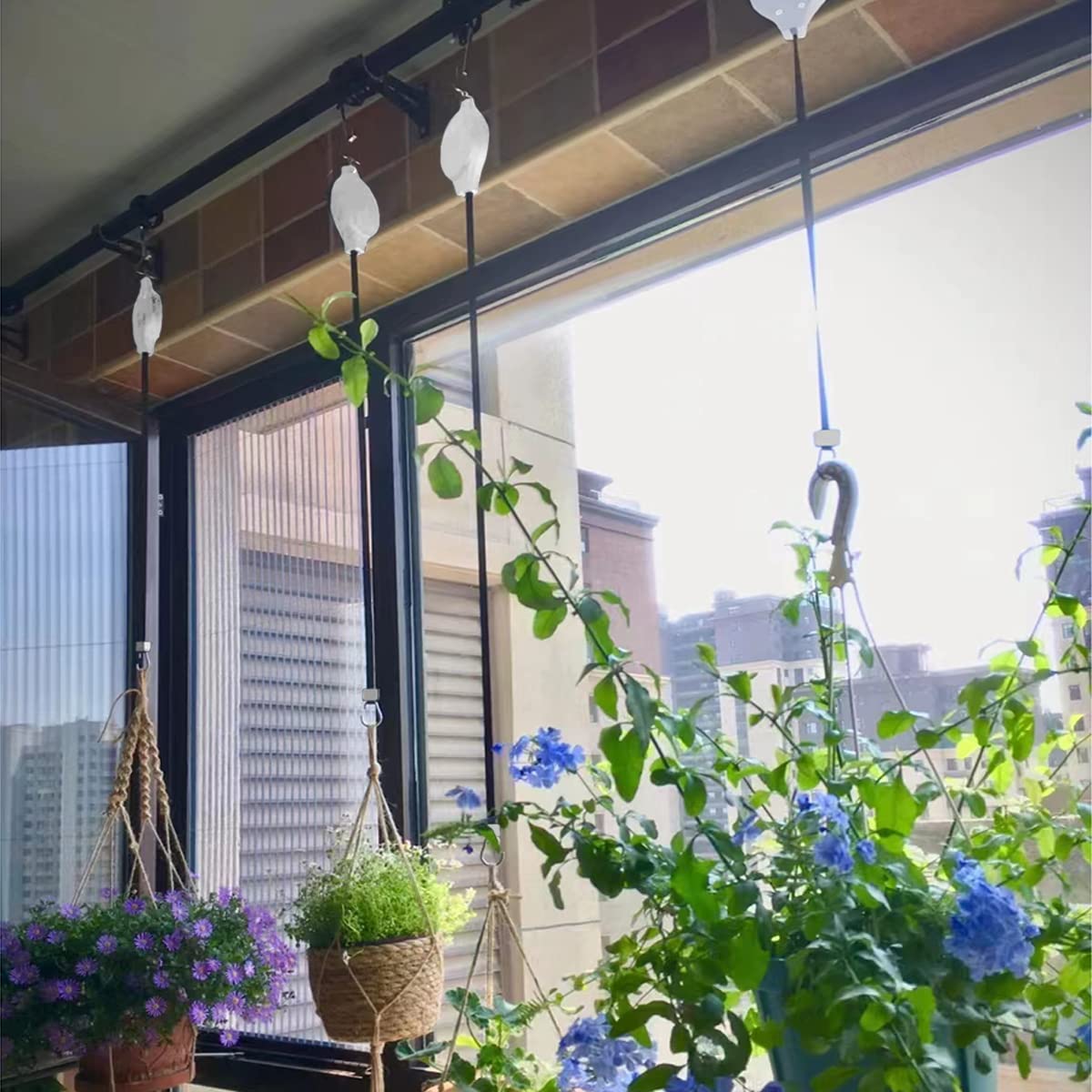 Srup 2 Pièces Panier à Fleurs à Poulie Pour Plantes, Poulie Suspendue Pour Panie