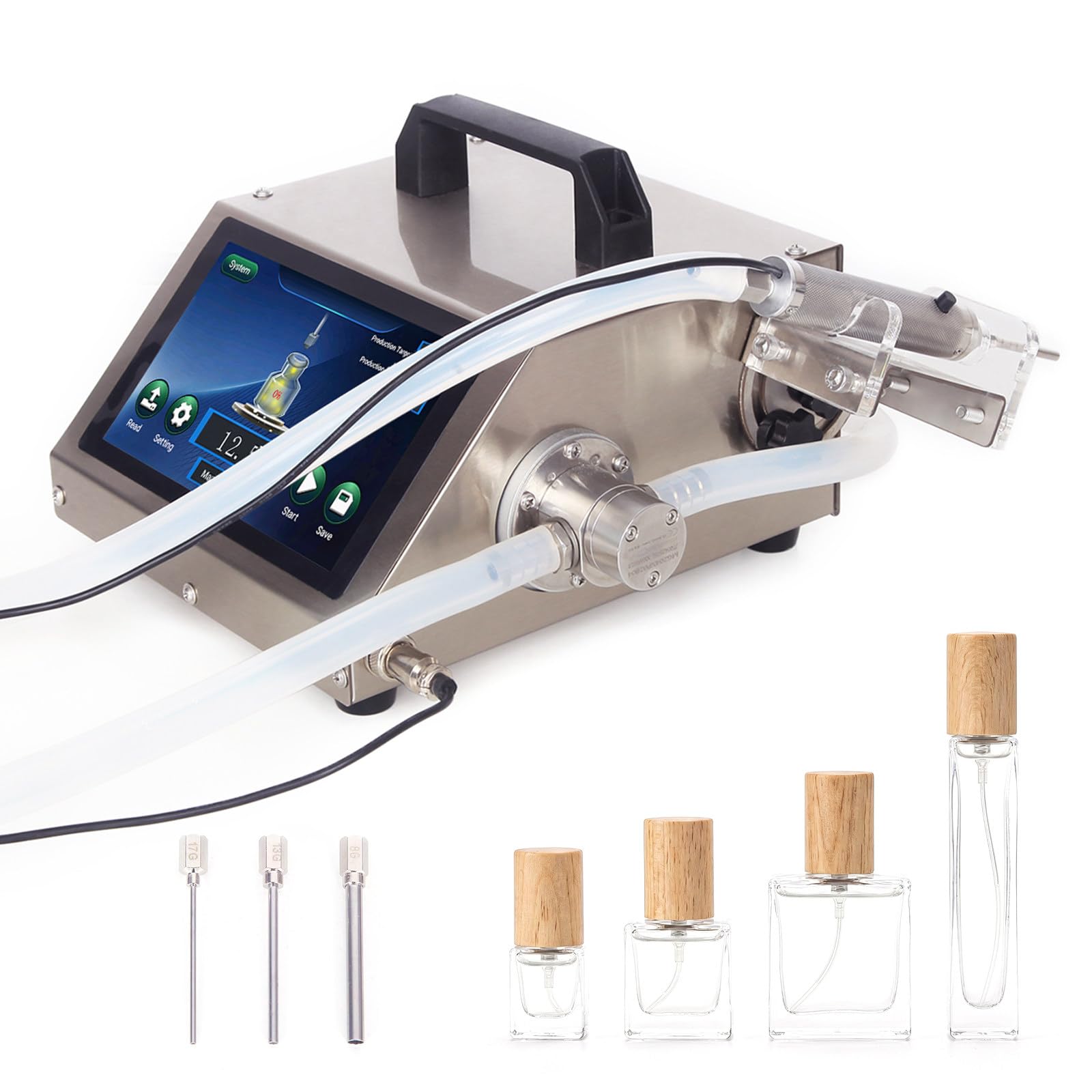 Automatic Liquid Filling Machine, Small Bottle Filling Machine, 1ml-100ml Bottle Filler with Digital Touch Panel, Maximum Flow Rate: 140ml-600ml/Min, For Essential Oil, Eye Drops, Perfume HD1380