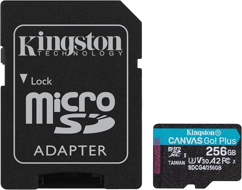 Canvas Go Plus 256GB microSD Card | Up to 200MB/s | Class 10, UHS-I, U3, V30, A2 | SDCG4/256GB | Up to 200MB/s, UHS-I, V30, U3, Class 10, A2