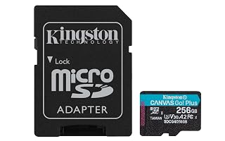 Kingston 256GB Canvas Go Plus microSDXC Card | Up to 200MB/s | UHS-I, U3, V30, A2 | with Adapter | SDCG4/256GB