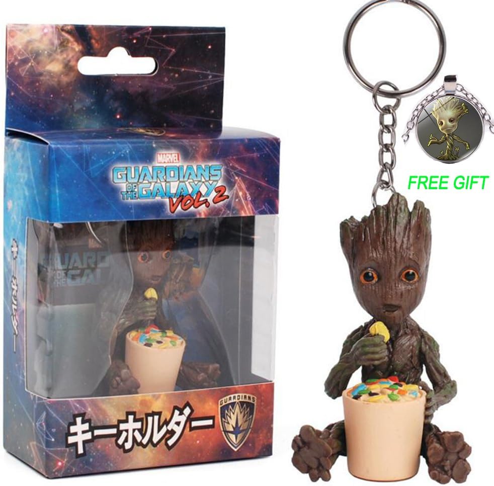 ITOY Mini Groot Figures Movie Guardians of The Galaxy 2 Keychain Pendant Model Toy Best Gifts - (Eat Sugar)