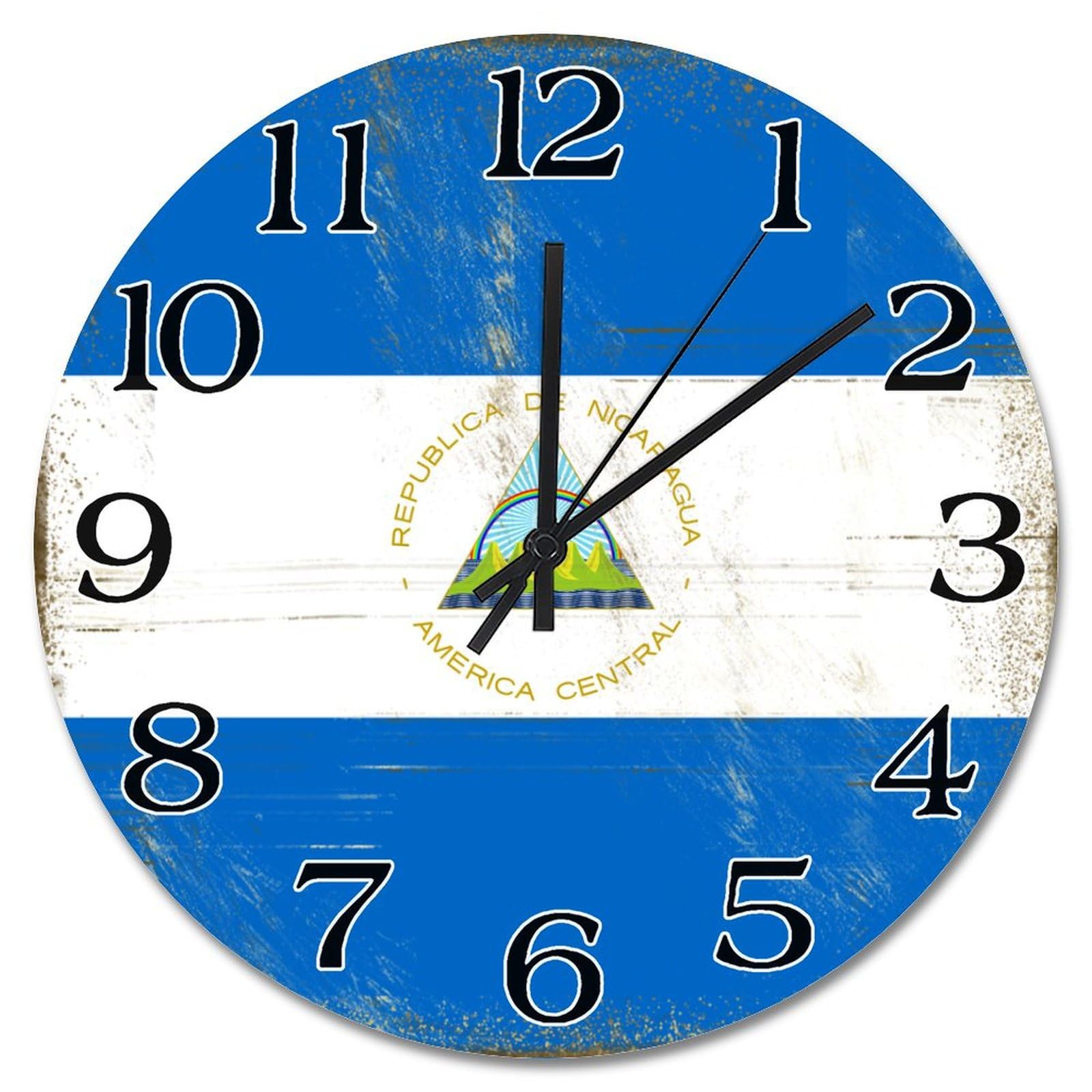 Horloge murale Nicaragua 25,4 cm à piles pour stopper le tic-tac